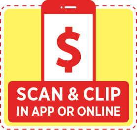 Scan and clip digital coupons in the app or online